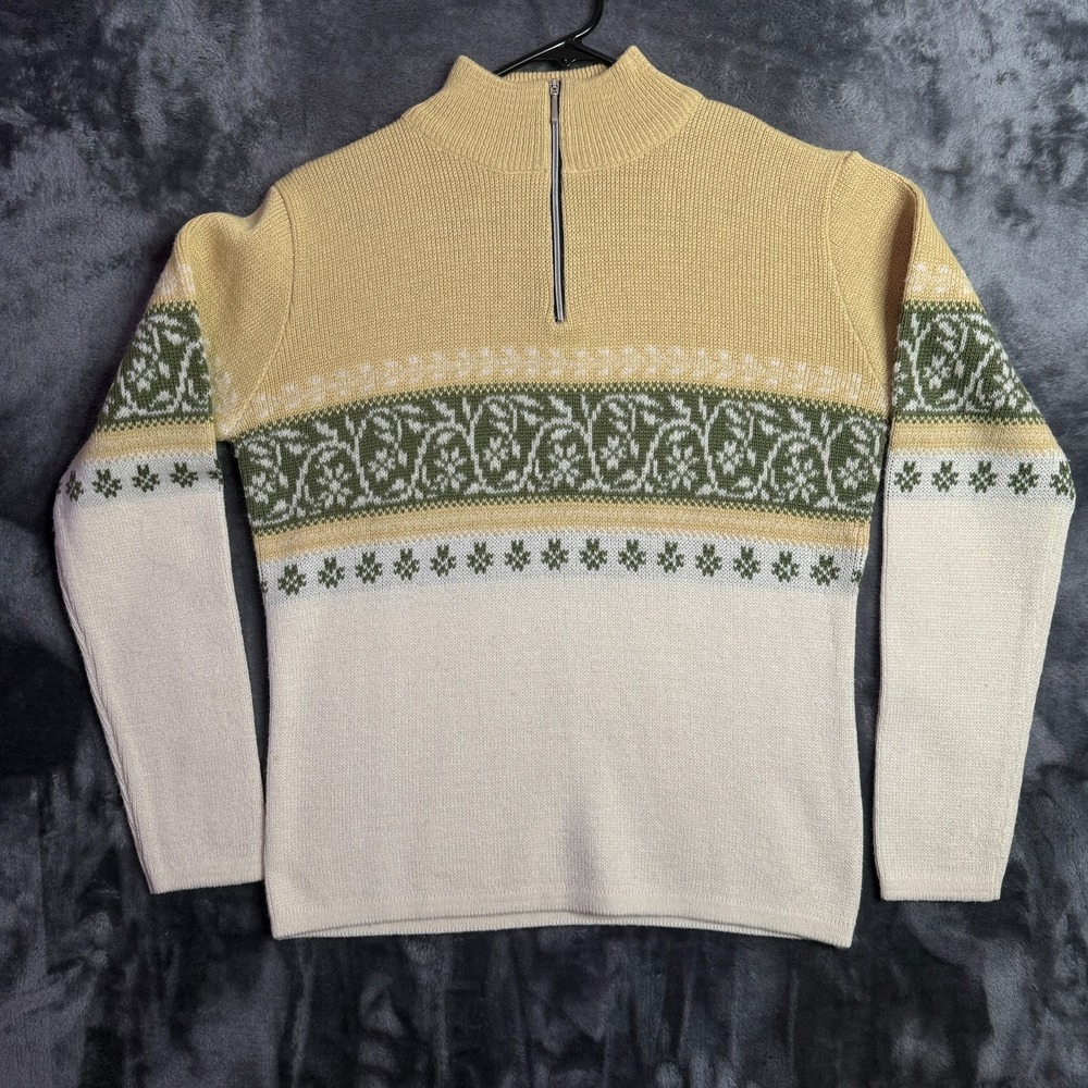 Vintage Metropolis Wool Kid Mohair Quarter Zip Long Sleeve Sweater Size Medium